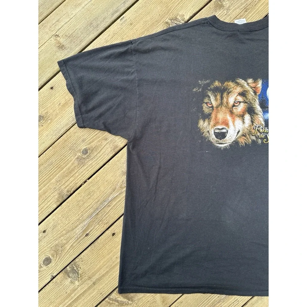 Vintage Y2K Wolf Eagle Biker T Shirt American Legends Motorcycle 2XL
